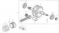 Поршень, коленчатый вал в комплекте (двигатель 50сс)